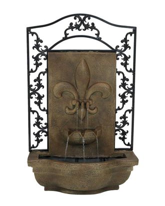 Sunnydaze French Lily Solar-Only Outdoor Wall Fountain