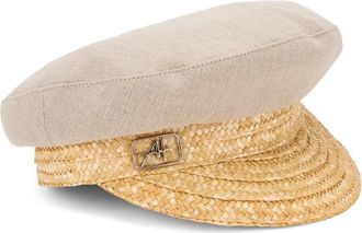 Alberta Ferretti Hoed met klep - Dames - Hoeden - Beige - S - Linnen - Accessoires