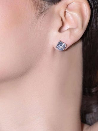 Fantasia Asscher stud earrings - women - Gold Vermeil/Cubic Zirconia - One Size - Silver