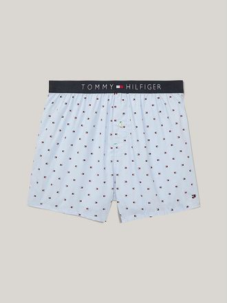 Tommy Hilfiger Mens Slim Fit Fashion Woven Boxer - Blue - S