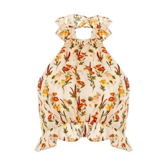 Agua Bendita Sleeveless Tops, female, Beige, Size: XS Nardo Clementina Cropped Top