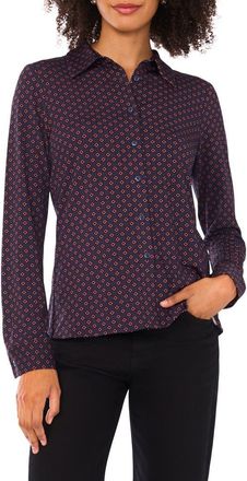 Halogen Print Button-Up Shirt in Mauvewood at Nordstrom Rack, Size X-Large