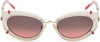 Christian Louboutin 54mm Oval Sunglasses in Pale Gold /Zeiss Smoke Mirror at Nordstrom