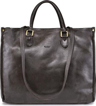 OLD TREND Clivia Genuine Leather Structured Carryall Tote in Grey at Nordstrom