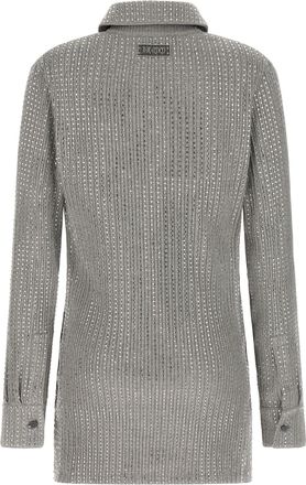 The Attico Womens Gray Cotton Short Dress