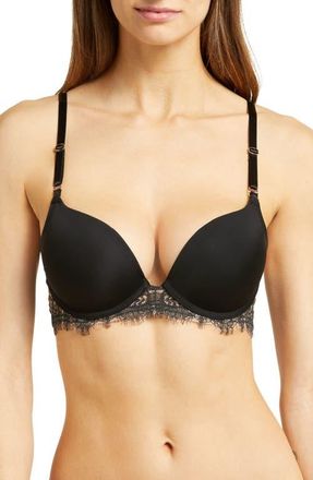 Skarlett Blue Entice Lace Push-Up Bra in Black/nylon at Nordstrom, Size 36Dd