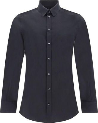 Dolce & Gabbana Black Elastane Dress Mens Shirt