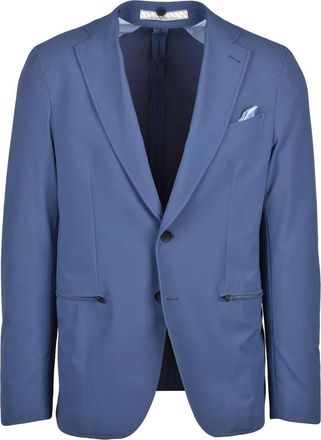 Uomolebole Blue Polyamide Elastane Stretch Jacket
