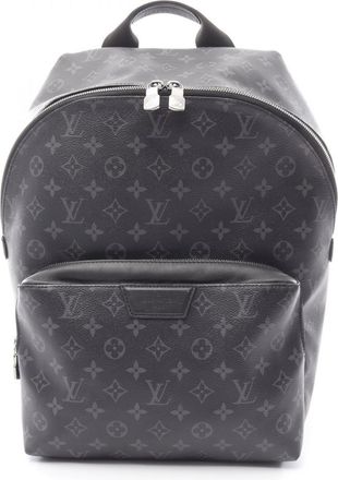 Louis Vuitton Black Coated Canvas Leather Backpack Handbag (Pre-Owned)
