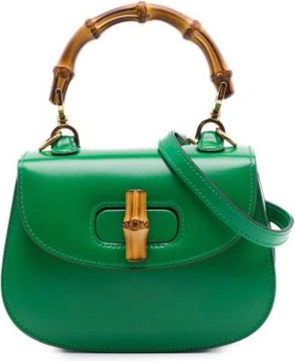 Gucci Pre-owned Satchel - Dames - Vintage Handtas - Groen - ONE Size - Leer - Vintage