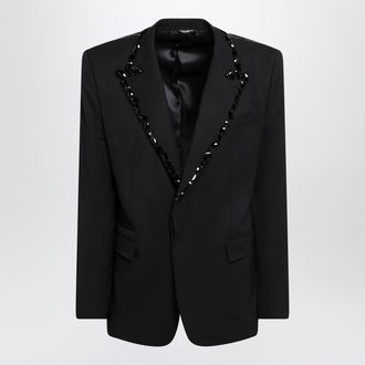 Dolce & Gabbana Embellished wool-blend blazer in black