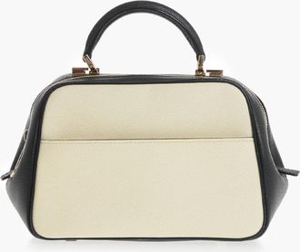 Valextra Bicolor Leather Top-Handle Bag With Feet Valextra