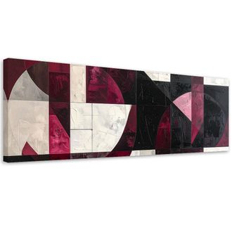 Feeby Impresi&oacute;n De Imagen, Abstracci&oacute;n Moderna Rojo Gris, 120x40