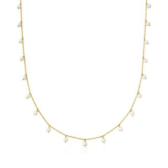 RS Pure by Ross-Simons 2.5-3mm Cultured Pearl Necklace in 14kt Yellow Gold