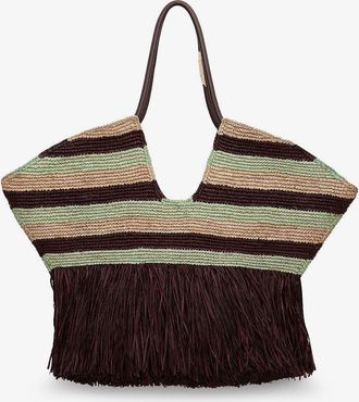 Zimmermann Womens Shoulder Bag Golden Time Raffia Brown