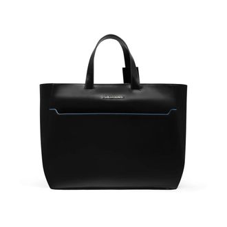Piquadro Tote Bags, female, Black, Size: ONE SIZE Blue Square Laptop Shopper