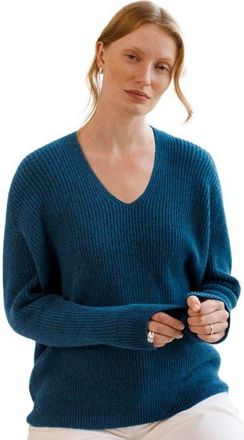 Celtic & Co. Geelong Cocoon V-Neck Sweater in Icelandic Blue at Nordstrom, Size X-Small