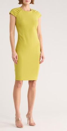 Calvin Klein Cap Sleeve Sheath Dress in Celery at Nordstrom Rack, Size 10