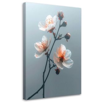 Feeby Cuadro Sobre Lienzo Delicadas Ramitas De Flores Bot&aacute;nicas 70x100