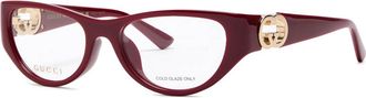 Gucci Oval-frame Acetate Optical Glasses - Red - One Size