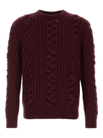 Alexander McQueen cable-knit ribbed knitwear - men - Wool/Cashmere - M - Red