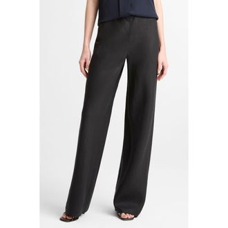 Vince Colette Wide Leg Linen Pants in Black at Nordstrom, Size Xx-Small