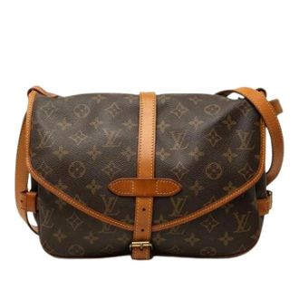 Louis Vuitton Pre-owned Saumur 25 - Dames - Pre-owned - Bruin - Maat: ONE Size Leer