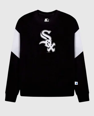 Starter Womens Chicago White Sox Crew Neck Sweatshirt In Black