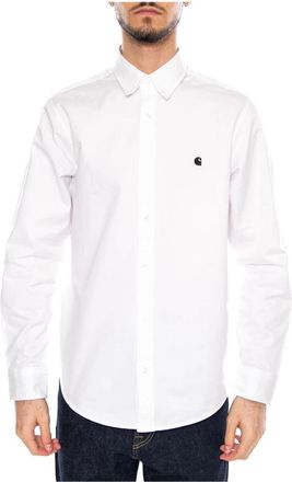 Carhartt Work in Progress L/S Madison Shirt - Heren - Zakelijke Overhemden - Wit - XS - Katoen - Overhemden