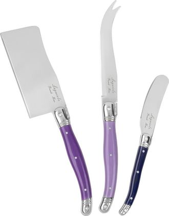 French Home Set of 3 Assorted Laguiole Cheese Knives in Plum Rose at Nordstrom Rack
