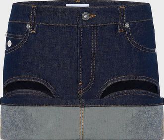 Jean Paul Gaultier Cutout Denim Mini Skirt