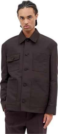 Gucci Katoenen Jack met Logoprint - Heren - Zomerjassen - Bruin - M - Katoen - Jassen