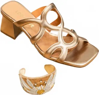Lodi Womens Go Heeled Sandal In Gold