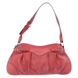 Ferragamo Pre-owned Suede Schoudertas - Dames - Pre-owned - Roze - Maat: ONE Size Su&egrave;de