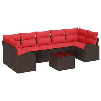 vidaXL Conjunto De Sof&aacute; De Jard&iacute;n 8 Uds. 7-n&uacute;mero De Plazas Vidaxl