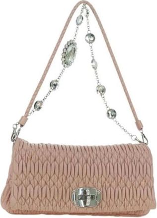 Miu Miu Pre-owned Shoulder Bag - Dames - Vintage Schoudertas - Roze - ONE Size - Leer - Vintage