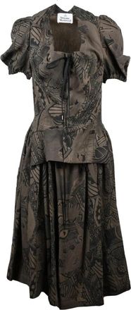 Vivienne Westwood New Saturday Dress - Dames - Casual kleedjes - Bruin - 2XS - Linnen - Kleedjes