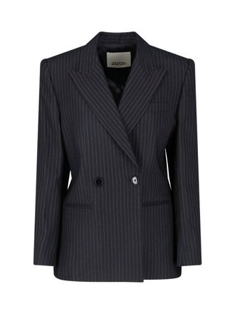 Isabel Marant Ranya Double-Breasted Tailored Wool Blazer