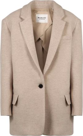 Isabel Marant Jassen, Dames, Beige, S, Wol, Wollen Single-Breasted Blazer