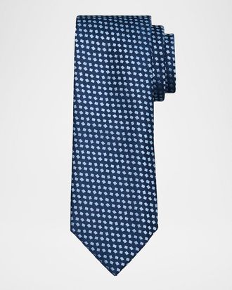 Charvet Men & apos;s Micro Diamond Jacquard Silk Tie