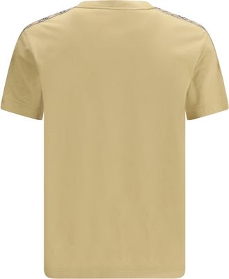 Burberry Mens T-Shirt With Check Trims Flax Cotton T-Shirts And Polos