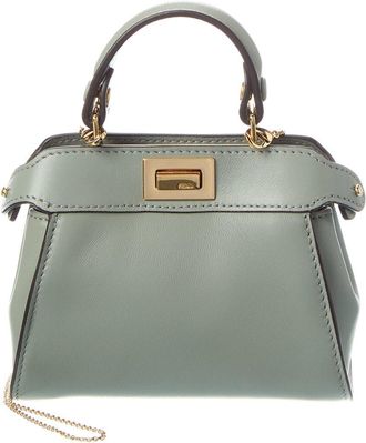 Fendi Fendi Nano Peekaboo Leather Clutch