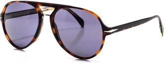 Eyewear by David Beckham Aviator zonnebril met acetaat montuur - Heren - Zonnebrillen - Bruin - ONE Size - Accessoires