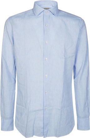 Xacus Heren, Overhemden, Blauw, Maat: L Linnen