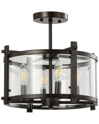 Jonathan Y Designs Jonathan Y Hampdon 15In Modern Drum Led Flush Mount