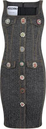 Moschino Vestido Ajustado con Botones Joya - Dresses - Mujer - Gris - S
