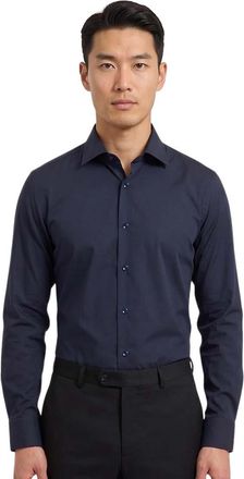 HUGO BOSS Navy Blue Solid Shirt