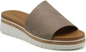 Adrienne Vittadini Provence Wedge Slide Sandal in Brown Met at Nordstrom Rack, Size 7.5