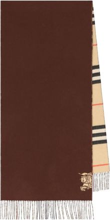 Burberry Sciarpa a quadri con logo cavaliere - Marrone