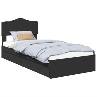 vidaXL Cama Con Almacenamiento Negro 70 X 190 Cm Madera De Ingenier&iacute;a Vidaxl